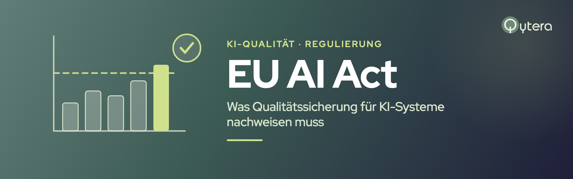 EU AI Act: Messreihe der Genauigkeit über mehrere Modellversionen gegen eine definierte Schwelle, daneben ein Konformitätssiegel