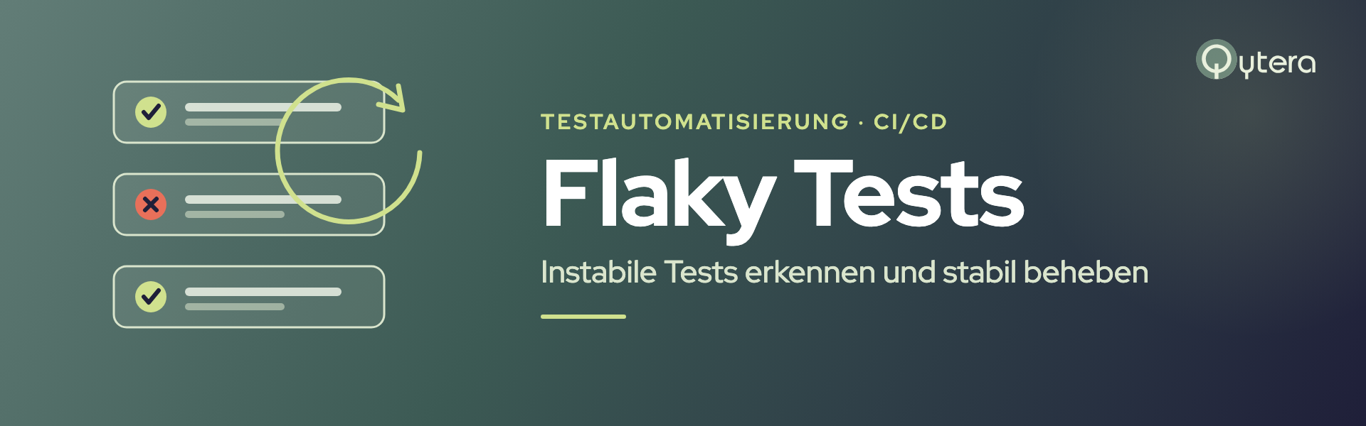 Flaky Tests erkennen und beheben: drei Testlaeufe mit wechselndem Ergebnis