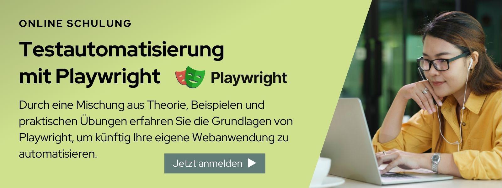 Testautomatisierung mit Playwright Schulung