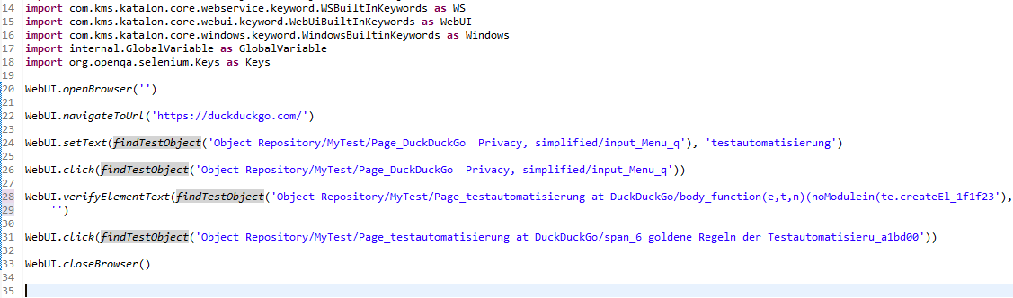 Katalon Studio Testautomatisierung