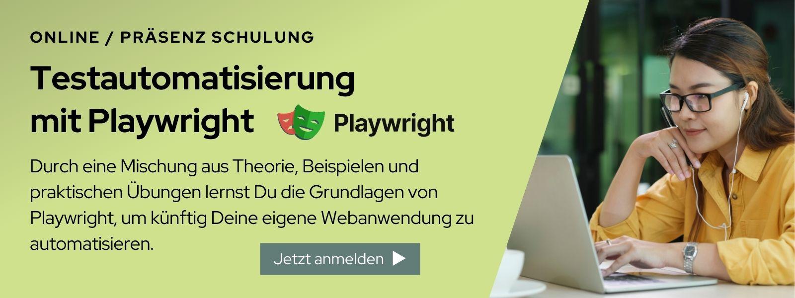 Testautomatisierung mit Playwright Kurs
