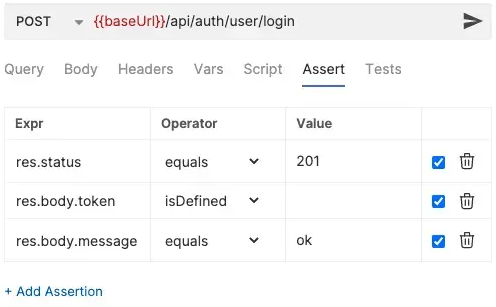 API Testing Bruno Assertions