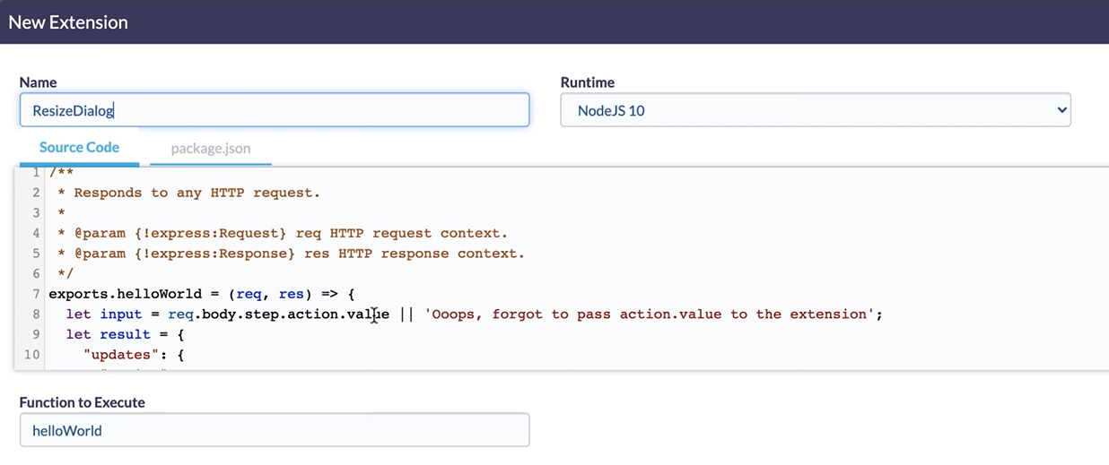 Code schreiben in Functionize