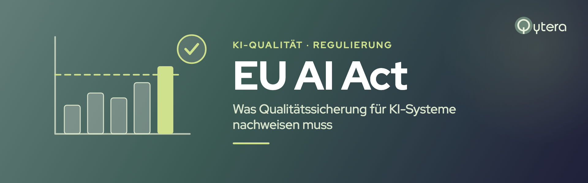 EU AI Act: Messreihe der Genauigkeit über mehrere Modellversionen gegen eine definierte Schwelle, daneben ein Konformitätssiegel