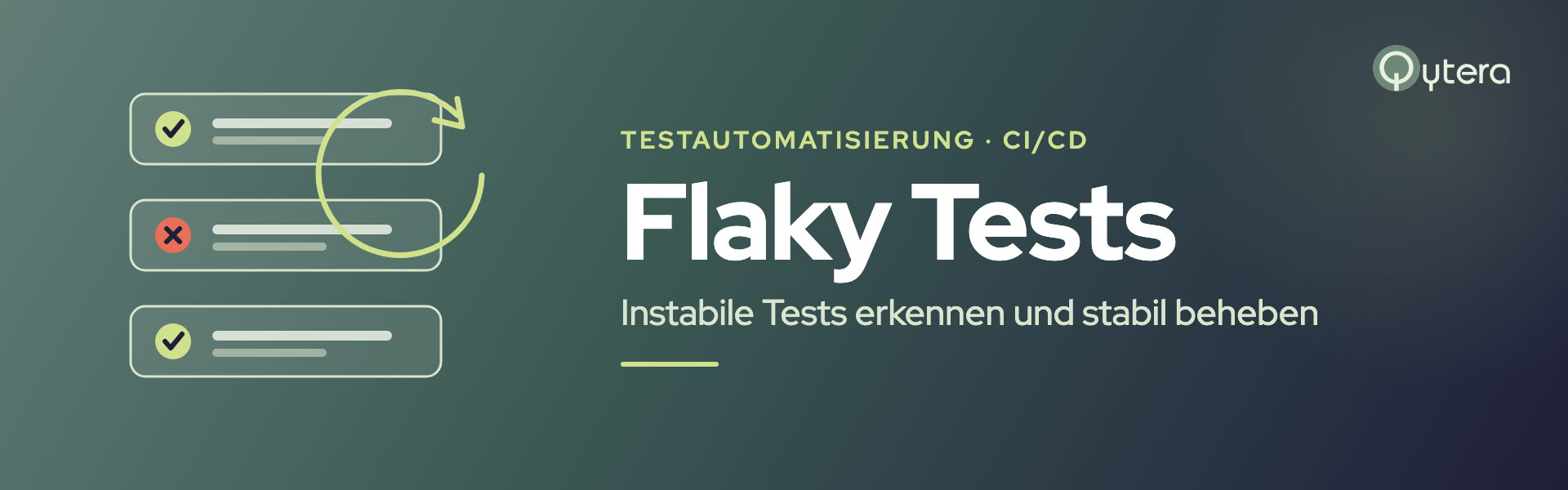 Flaky Tests erkennen und beheben: drei Testlaeufe mit wechselndem Ergebnis