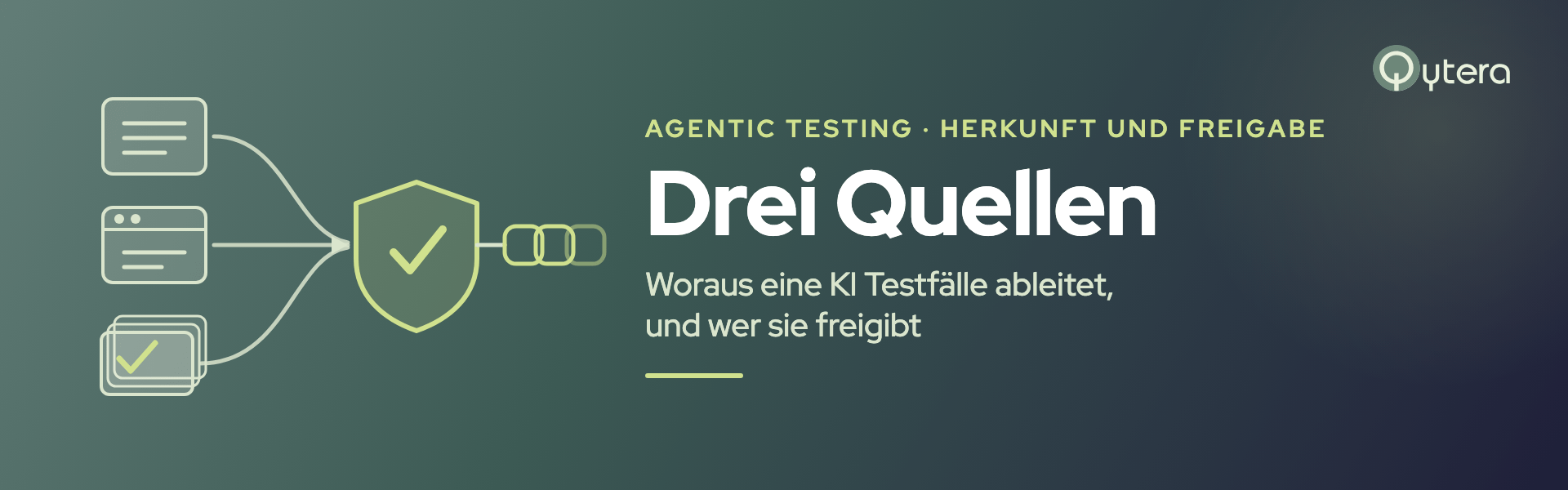 QET AI: drei Quellen laufen in das Freigabe-Gate